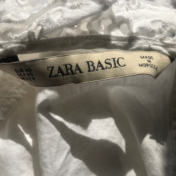 SOLD Zara White Eyelet Victorian Blouse - Picture 4 of 10